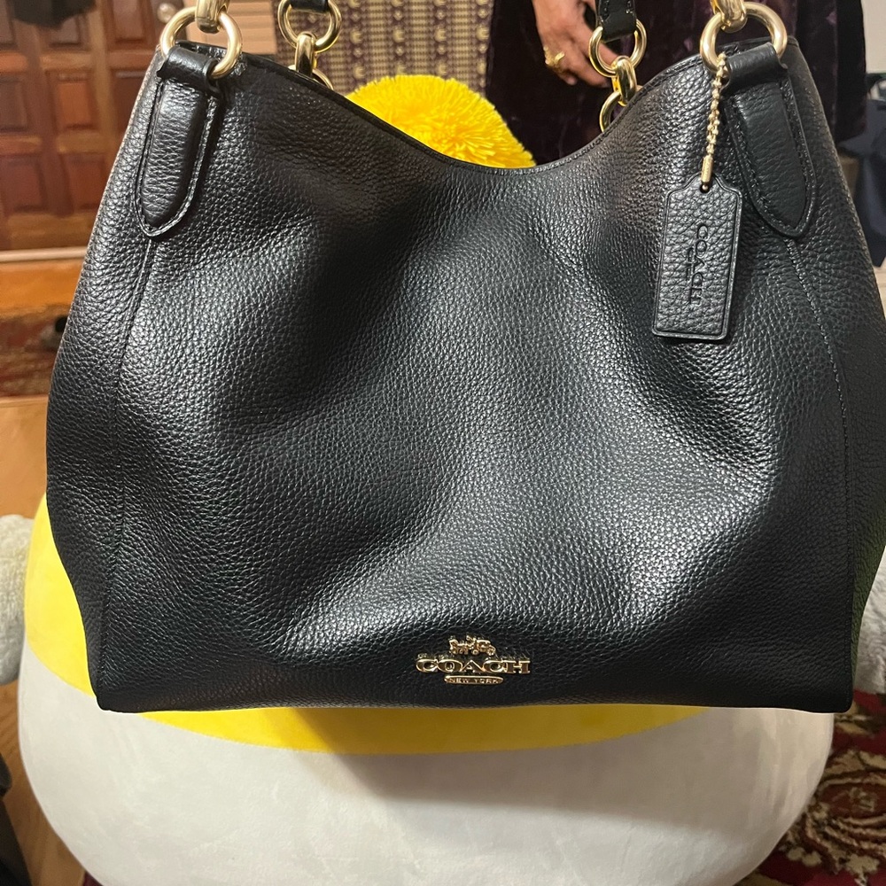 Coach Black Leather Hobo Bag